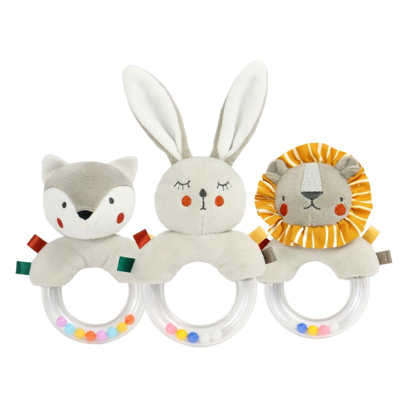 Picture of New Baby Hand Ring 0-1 Years Old Grasping Bracelet Ring Newborn Baby Hand Rattle Plush Toy in Stock