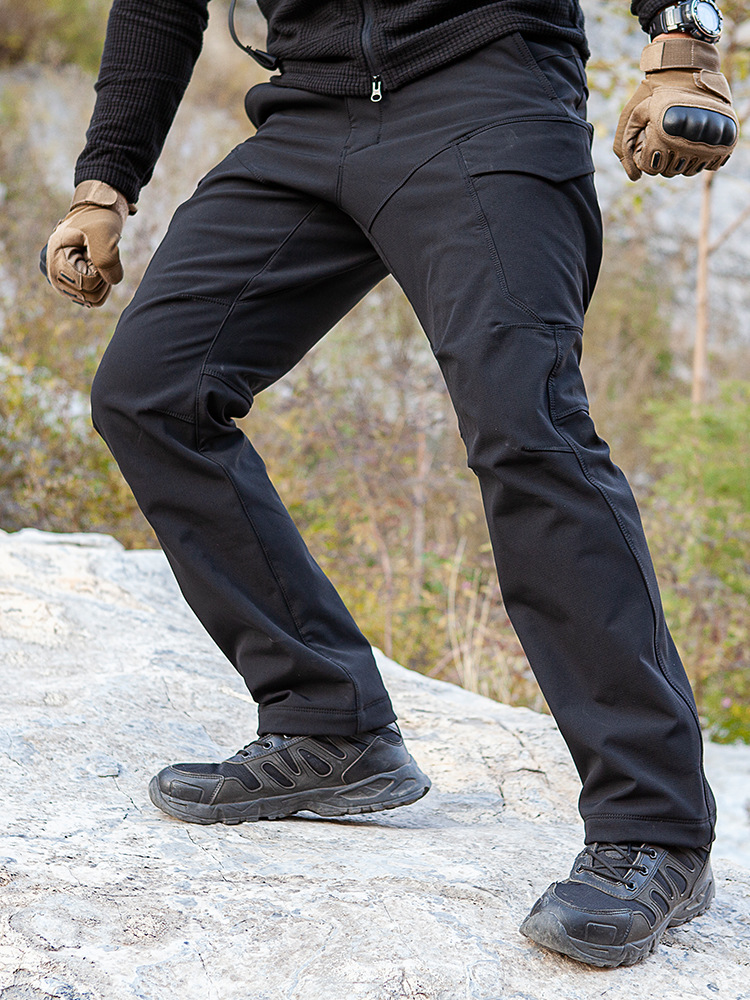 Picture of Mingpeng Yinfeng Tactical fleece-lined Pants Winter Soft Shell Crane Pants Outdoor Cold-proof Tactical Charge Pants Warm