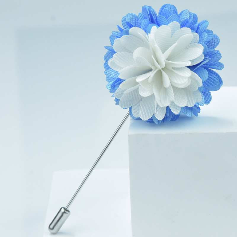 Picture of Brooch Jewelry Handmade Flower Blue Men's Long New High-end Sense Flower Women's Cloth Niche Hand Flower
