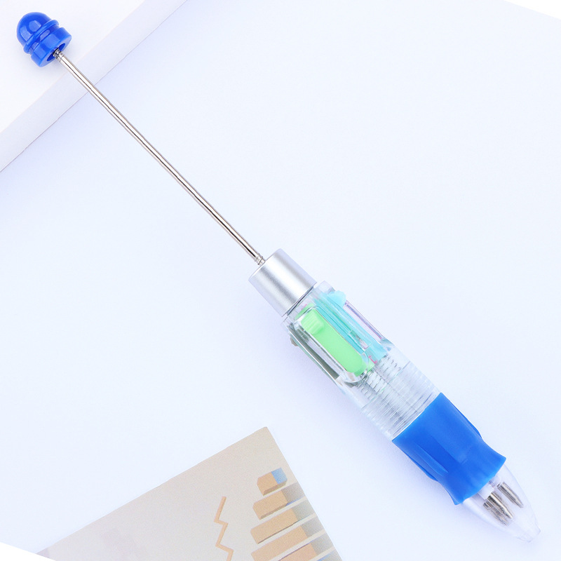 Picture of Factory Direct four-color beaded pen DIY multi-color refill ballpoint pen key mark press plastic gift pen