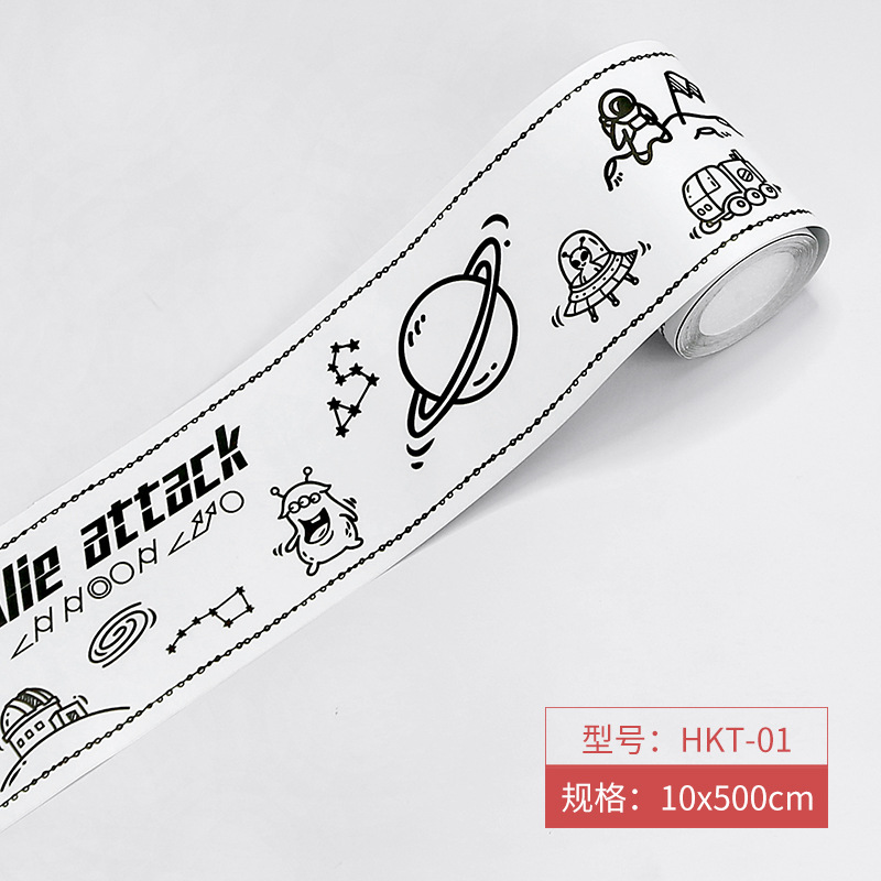 Picture of Bathroom Waistline Stickers Self-Adhesive Waterproof Living Room Bedroom Kitchen Skirting Tile Stickers Pvc Wallpaper Decorative Wall Stickers