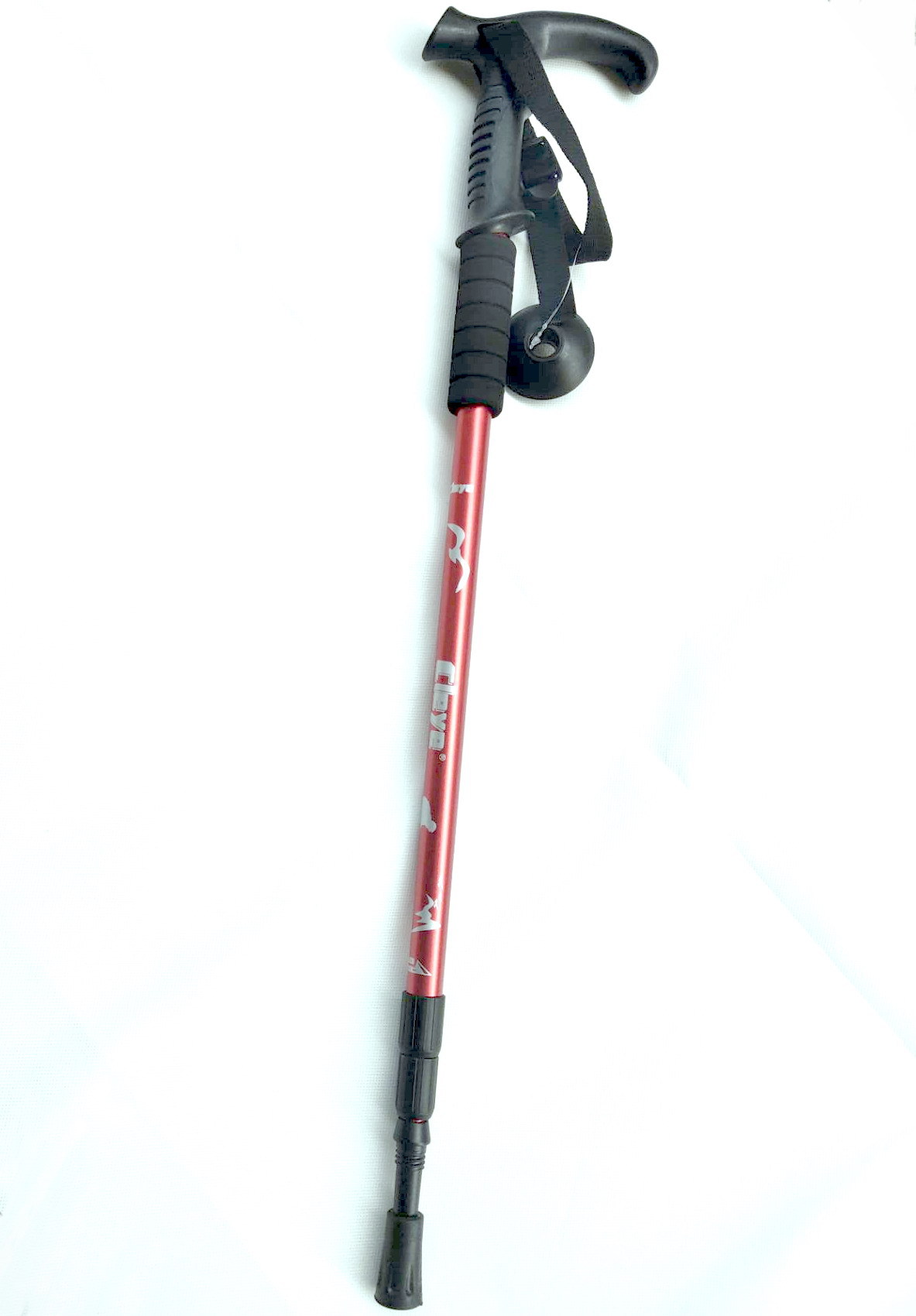 Picture of Cleye aluminum alloy three-section shock absorber T-handle straight handle trekking stick walking stick hiking outdoor supplies trekking stick