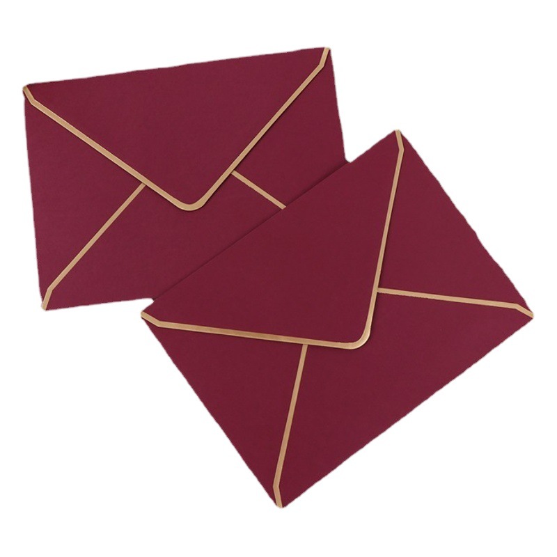 Foreign trade gilding golden edge invitation envelope color business letter paper invitation printing LOGO Kraft paper Western envelope