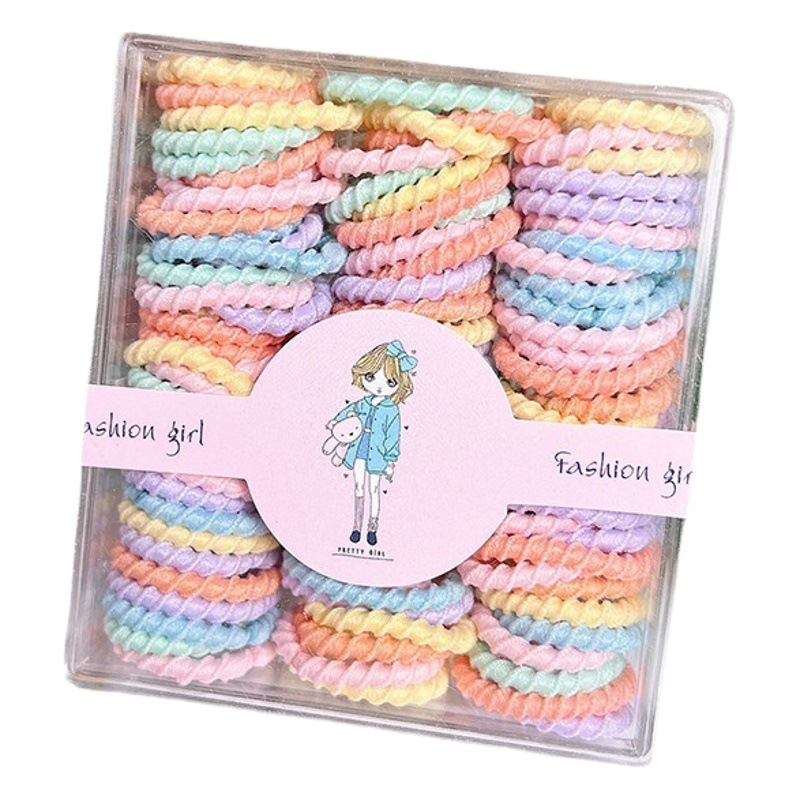 Children's Rubber Band Hair Band Headdress Girls' Hair Tie Hair Rope does not hurt hair High Elastic Small Hair Rope Hair Accessories Leather Cover