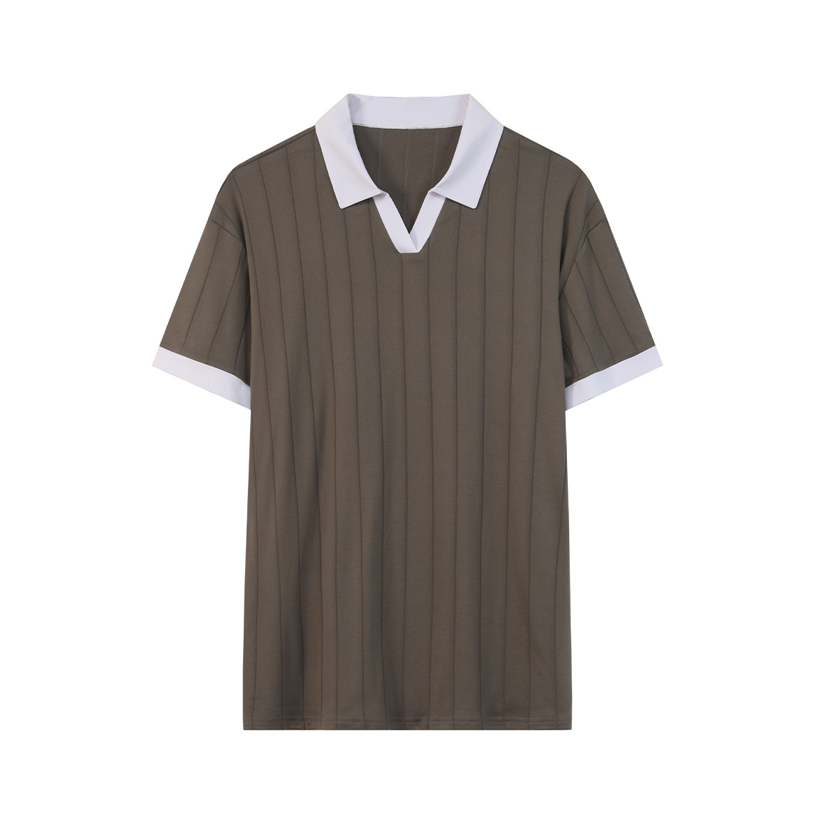 Picture of Amazon Summer Cross-Border Men's New Pure Color Lapel Casual Sports Short-Sleeved T-Shirt Men's Hip-Hop Polo Shirt