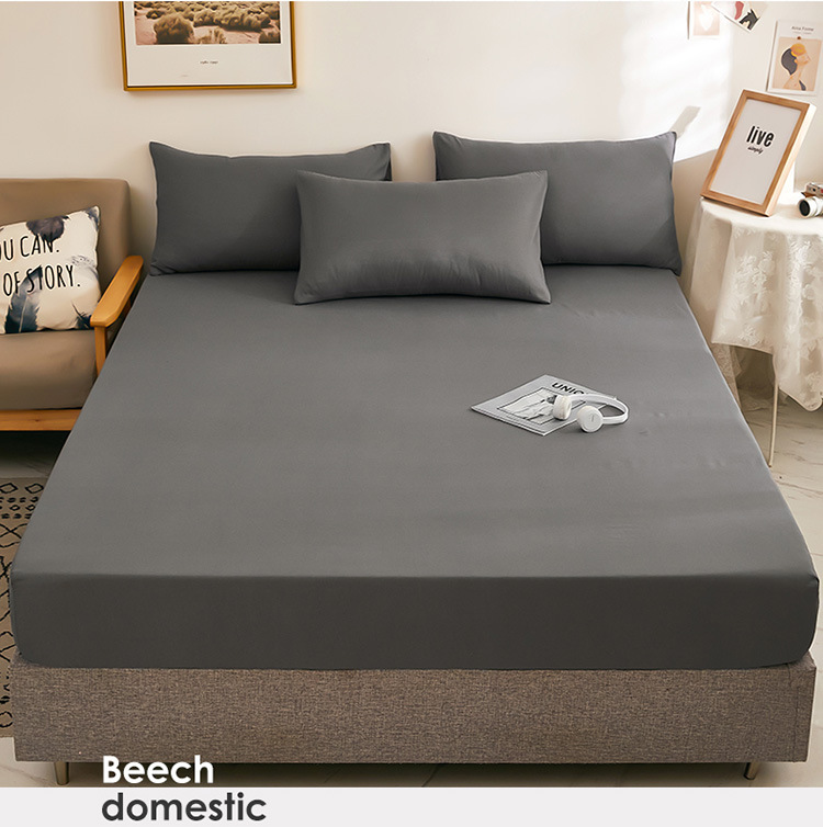 Picture of Bed sheet single-piece fitted sheet all-inclusive bedspread mattress protective cover washed cotton summer maternal and child washed cotton fitted sheet three-piece set