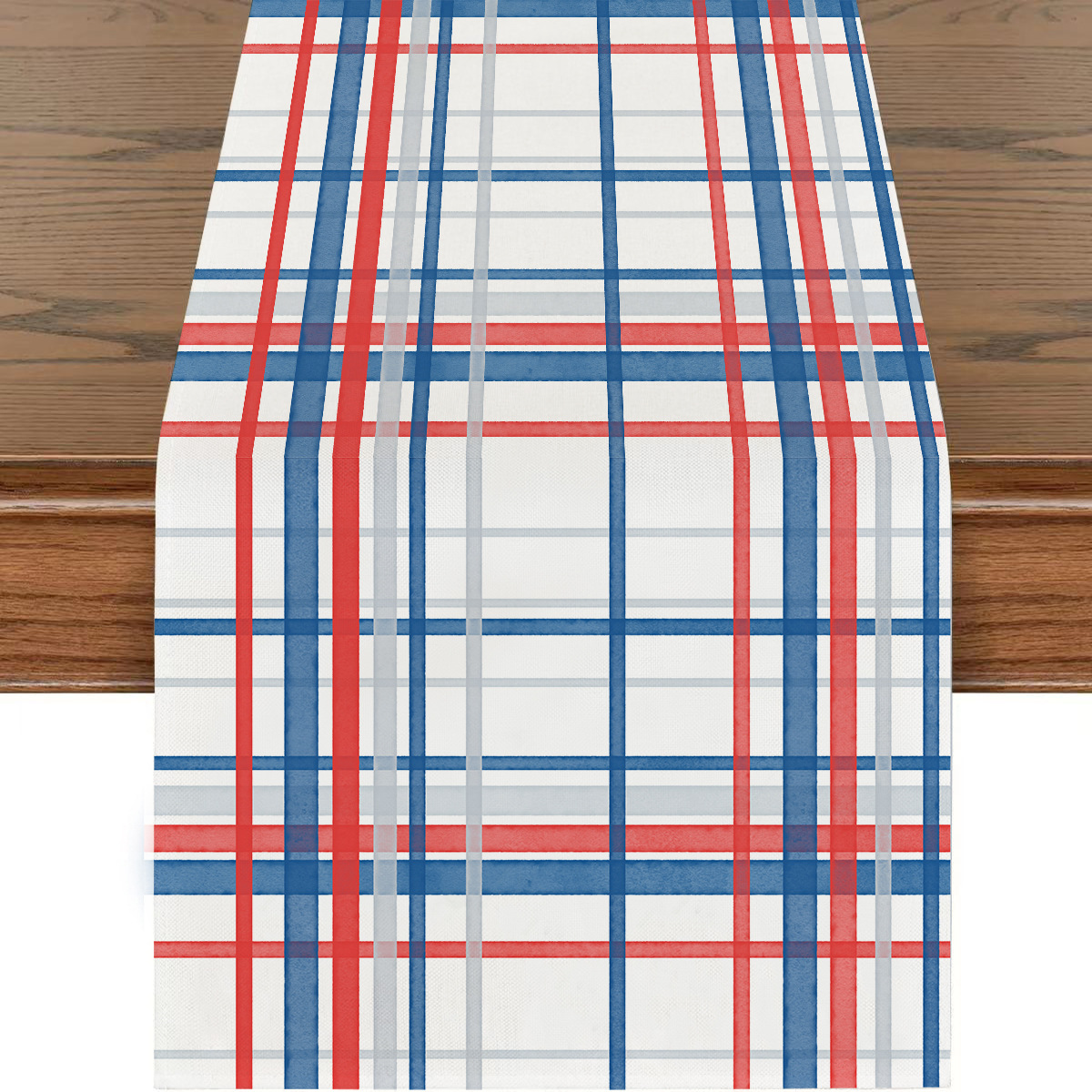 Picture of Explosions US Independence Day Decorative Table Runner Linen Star-stripe Printed Tablecloth Patriot Holiday Atmosphere Table Runner