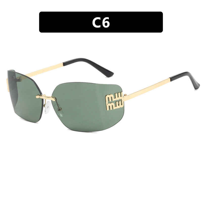 Picture of European and American Rimless Slimming High-End Sunglasses 2025 New Retro Internet Celebrity Sunglasses Millennial Hot Girl Sunglasses