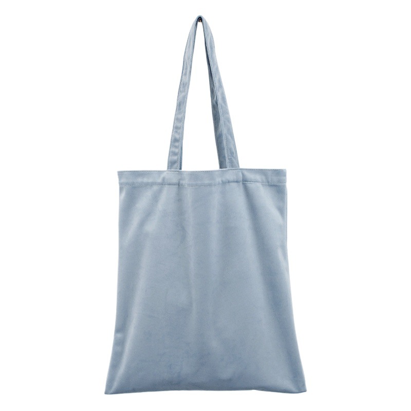 Spot wholesale color blank velvet tote bag embroidered Joker shoulder shopping velvet tote bag
