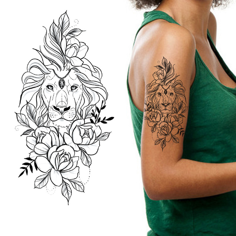 Picture of Children's cartoon flower arm sticker half arm full arm pink pig funny cross-border Henna creative color tattoo sticker wholesale