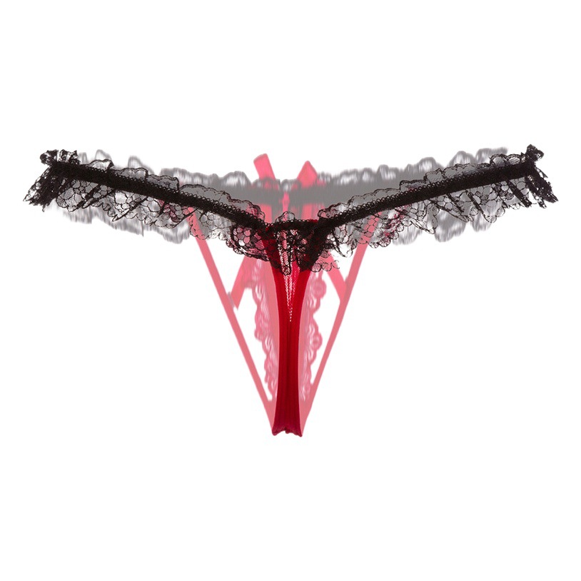 Japanese Style Sexy Men's T-shaped Underwear Temptation Lace Transparent jj Set Sexy Puppet T-pants Large Size Building Color Underwear