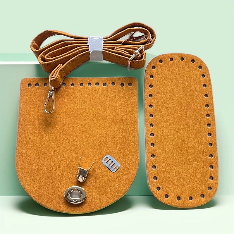 Picture of New Hand-Woven Bag Bottom Cover Long Shoulder Strap Accessories DIY Pin Hook Rattan Homemade Woven Bucket Bag
