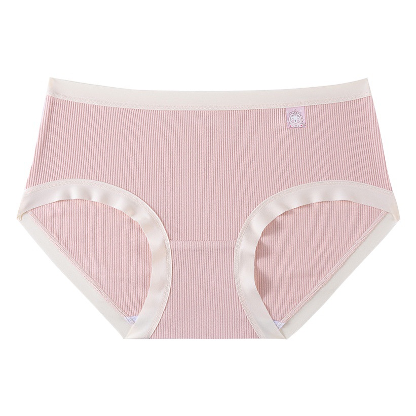 Japanese Style Rib Soft Waxy Girl Cute Naked Seamless Comfortable Cartoon Cat Hot Figure Pure Cotton Crotch Middle Waist Underwear