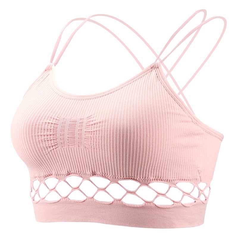 Foreign Trade Cross-Border Sexy Cut Out Cross Beautiful Back Wrapped Chest Tube Top for Women Yoga Running No Wire Bra Tube Top