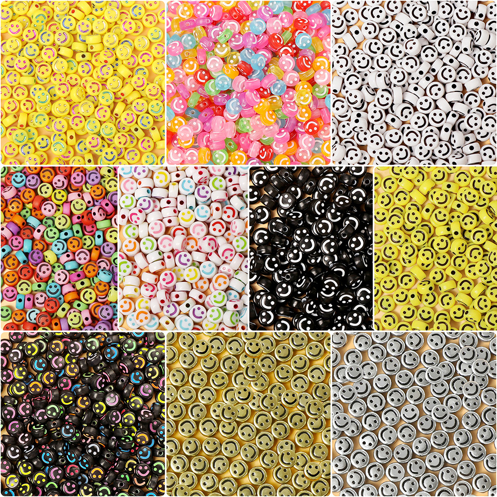Picture of Accessories Acrylic 4*7 Smiley Beaded Beaded Handmade diy Material Bracelet Necklace Bracelet