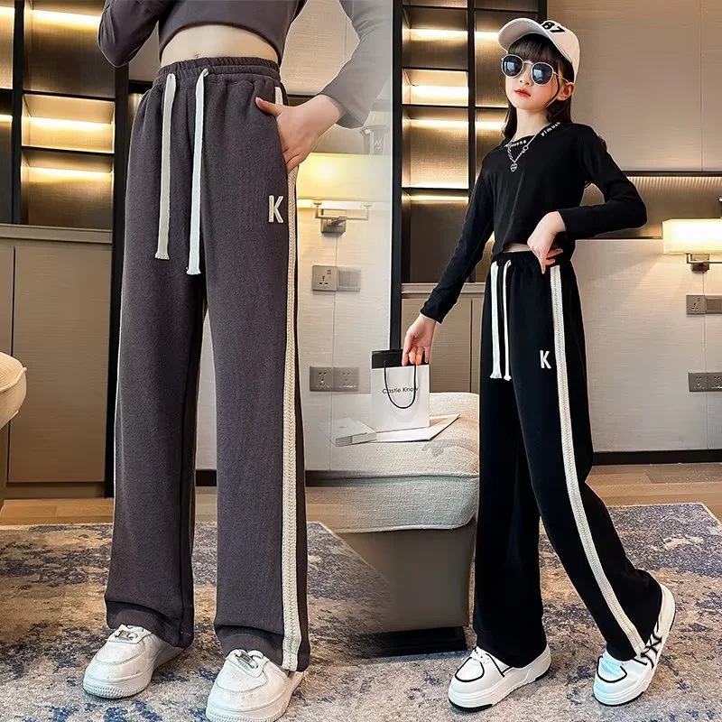 Picture of Girls' Pants Spring and Autumn Large Children's Autumn 2023 New Casual Pants Girls' Wide Leg Children's Autumn Sports Pants