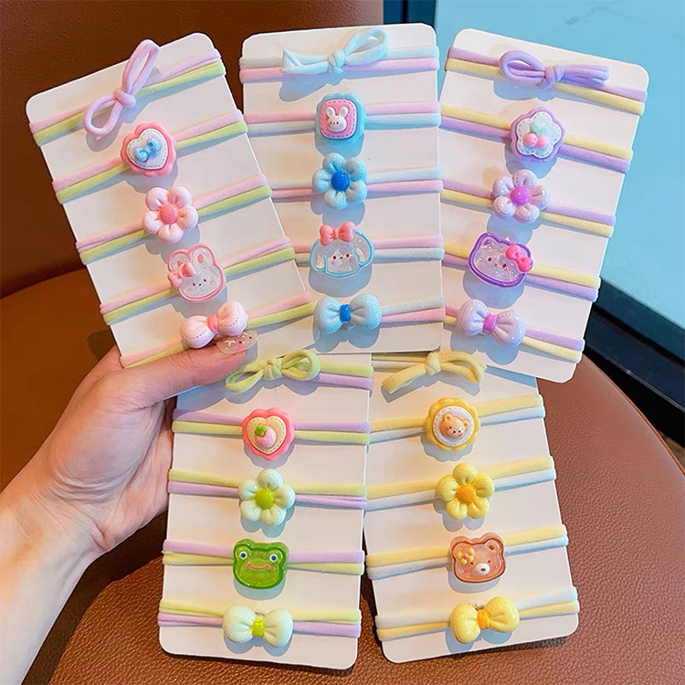 Girls' Hair Ring Tie Head Does Not Hit Children's Rubber Tendons High Elastic Baby's Head Rope Elastic Good Girls' High Paytail Hair Rope