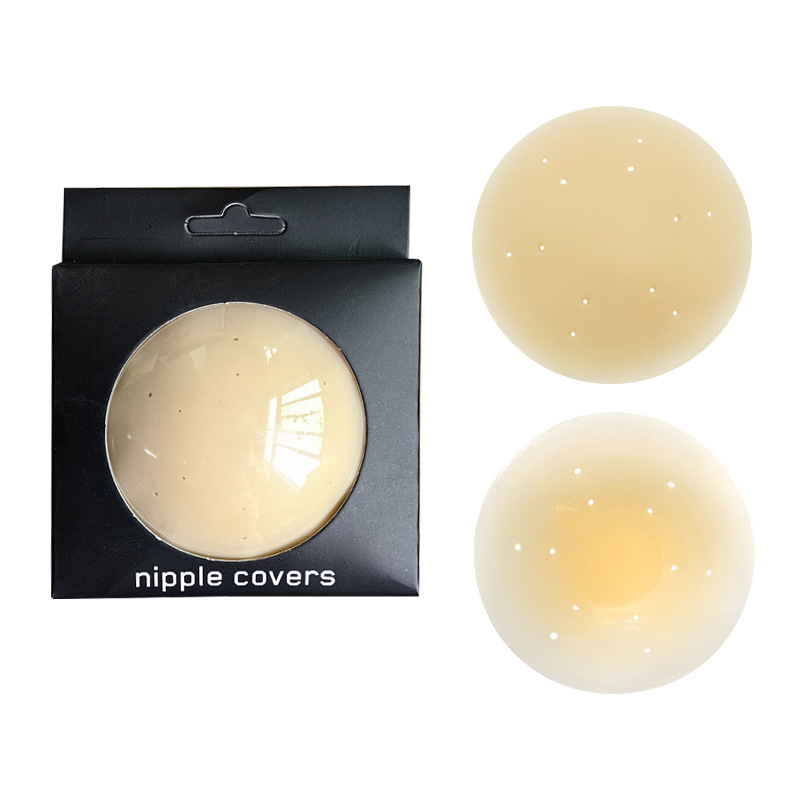 Picture of New breathable invisible black Technology anti-bump thin breast stickers seamless thin areola stickers solid silicone chest stickers