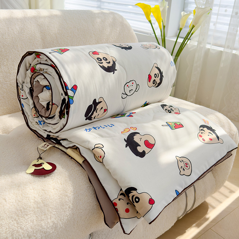 Picture of ClAss A WAshed Cotton Summer Cool Quilt ins Style Summer Soy Fiber Summer Quilt MAchine WAshAble Skin-friendly Air-conditioned Quilt WholesAle Group PurchAse