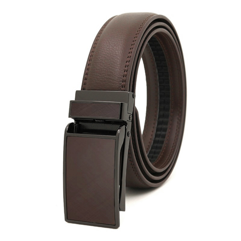 Picture of Japanese and Korean men's automatic buckle belt reverse pull buckle two-layer cowhide leather belt business Foreign Trade factory wholesale