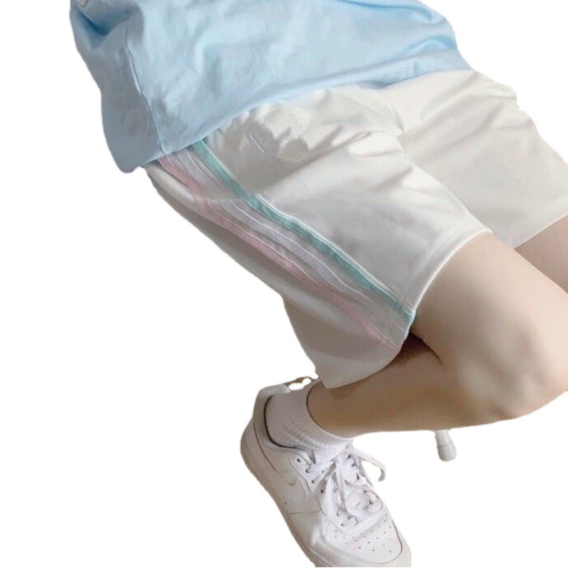 Cross-border Short Straight Korean-style Sports Casual Couple ins Trendy Super Fire Five-length Pants Wide-leg Pants Women's Pants Women's Summer High Waist