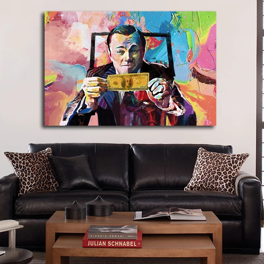 Picture of Foreign Trade Hot Selling Graffiti Money Dollar Poster Wall Hanging Painting Living Room Bedroom Hanging Painting High Definition Spray Printing Canvas Core