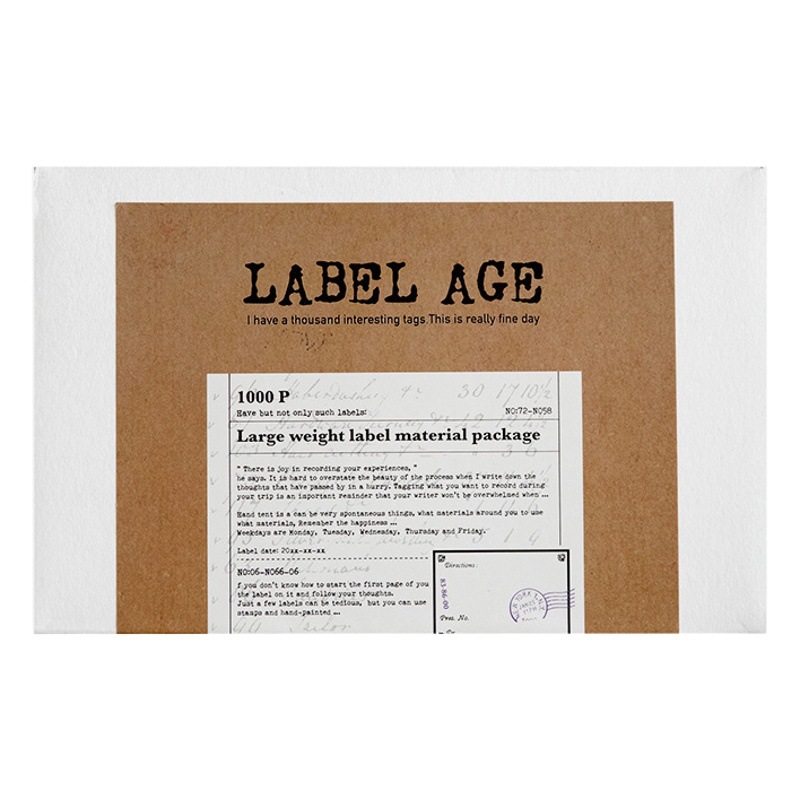 Yanji sticker material package label era series retro label Journal decoration material 1000 pieces