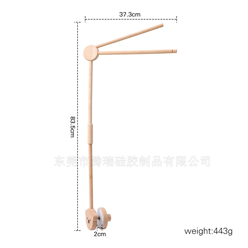 Picture of Amazon Wooden Baby Bed Bell Bracket Rotatable Baby Comforting Bracket Floor Hanging Wooden Bed Bell Toy