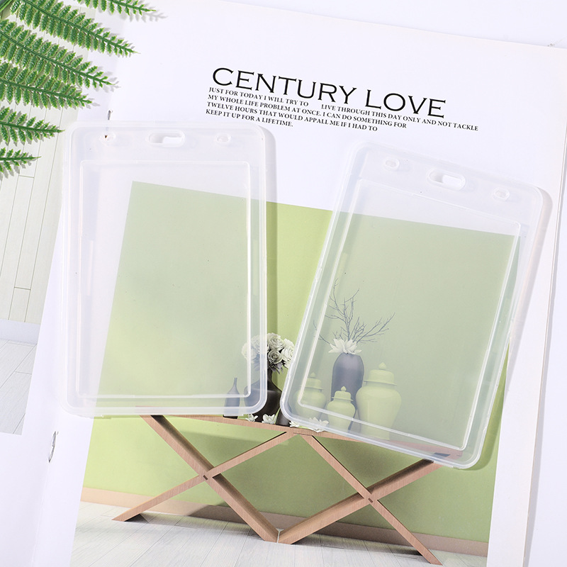Picture of QR code transparent card holder campus student staff PP plastic work card epidemic prevention QR code storage portable badge