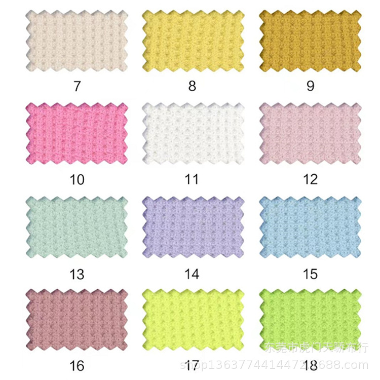 Spot Supply Knitted Cotton Waffle Jacquard Cloth Knitted 190g Cotton Waffle Small Plaid Jacquard Cloth