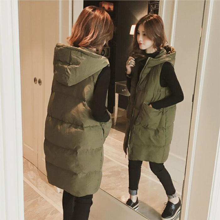 Picture of Autumn and winter New plus size women's mid-length down cotton vest thickened vest vest loose coat one-piece delivery