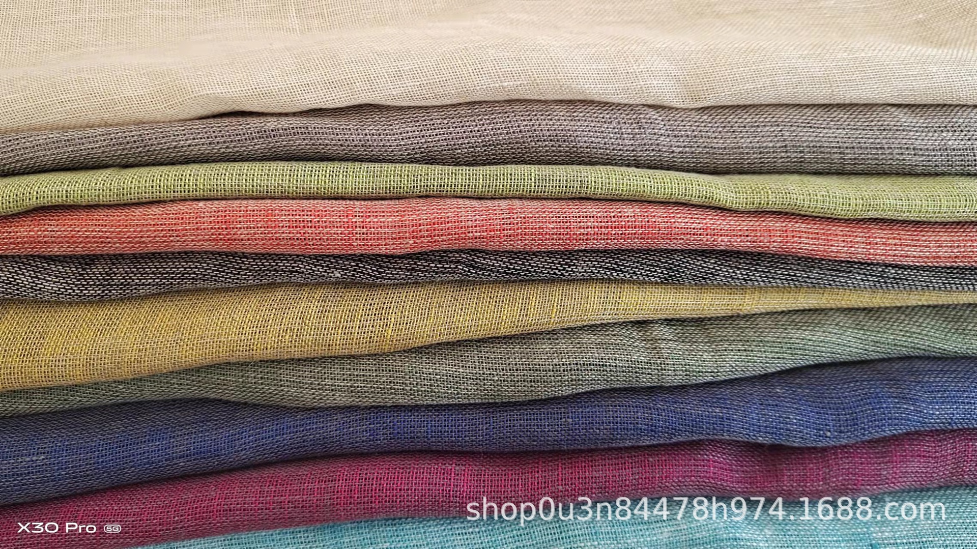 Picture of Pure Linen Yarn-dyed Rain Dew Window Screen Fabric French Linen Gauze Wide Fabric Wide Linen Window Screen Fabric