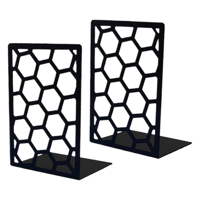 Metal Book Stand Hollow Shape Creative Student Book Storage Rack Desktop Office Bookend Bookend Wholesale Customization