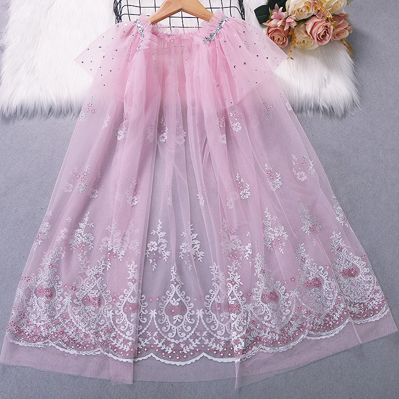 Picture of Frozen Cape Thin Children's Stylish Mesh Cloak Cosplay Costume Hooded for Going Out