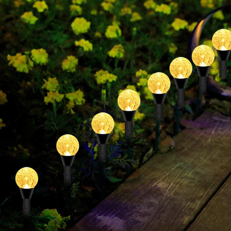 Cross-Border New Outdoor Courtyard Garden Lawn Lamp Holiday Decoration Atmosphere Light String Solar Waterproof Ground Lamp