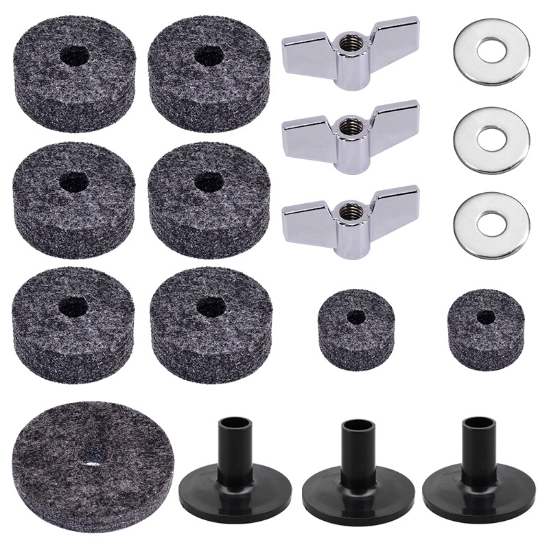 Factory wholesale 18 pieces of Drum felt pad set non-slip drum felt drum set accessories cross-border