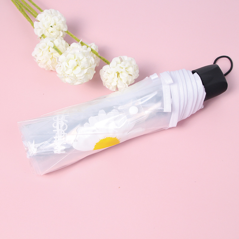 Picture of Fully Automatic Transparent Umbrella Folding 70% off Colorful Handle for Women, Logo Printable, White, Factory Direct Sales, Cross-Border Exclusive Supply