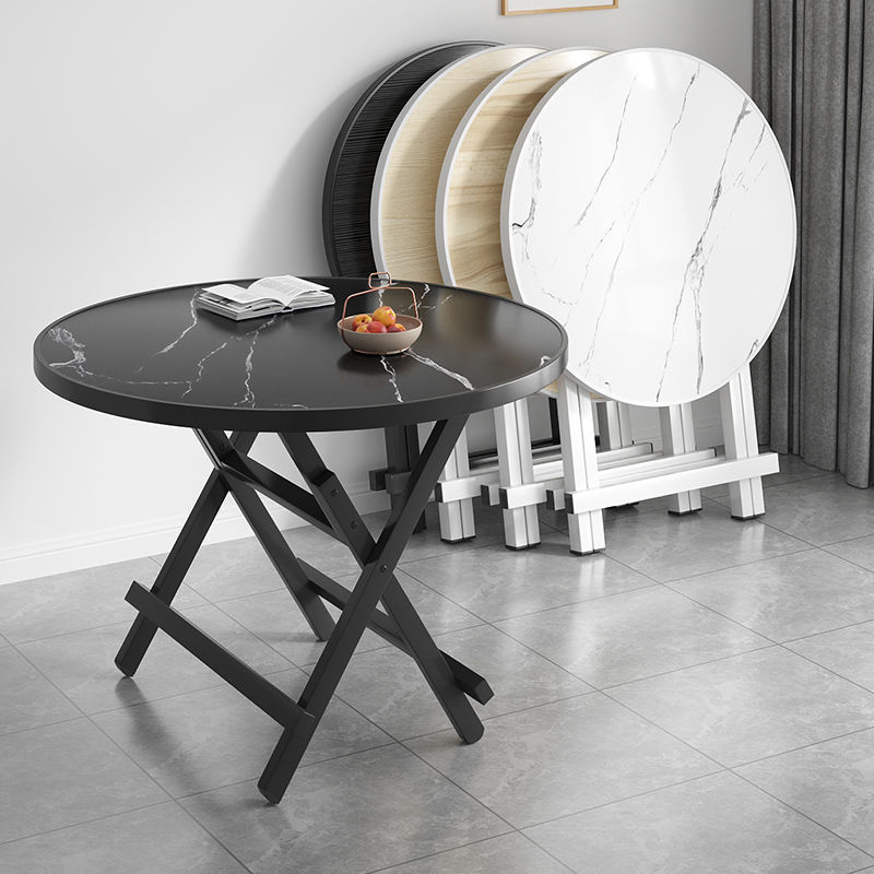 Small Round Table Foldable Small Apartment Dining Table Household Simple Dining Table Outdoor Portable Folding Table Stall Table