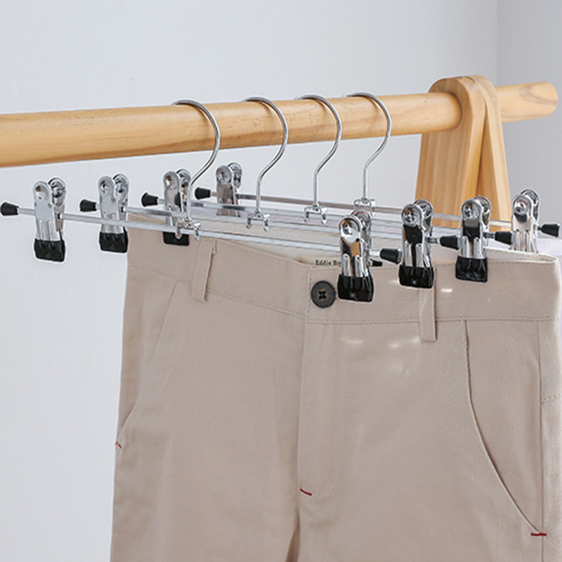 Picture of Cross-border hot sale multi-functional stainless steel trouser clip metal non-slip belt clip hanger trouser rack chrome plated galvanized wholesale