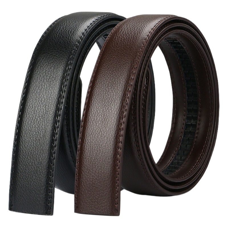 Stall to buy men's buckle imitation leather PVC strip automatic buckle 3.5CM headless belt with lengthened wholesale