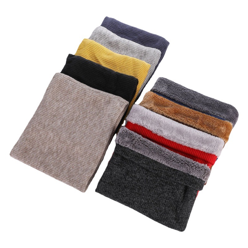 Winter Couple's Warm Neck Scarf Autumn and Winter Double-Layer Thickened Pullover Neck Scarf Men's Korean Style Solid Color Plus Velvet Neck Scarf Ready for Sale
