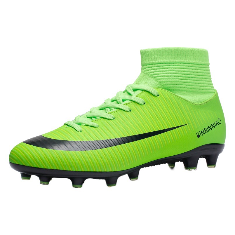 2022 Cross-Border New Fgtf Football Shoes for Men Breathable High-Top Long and Short Spike Football Shoes Fashion Export Large Size 45