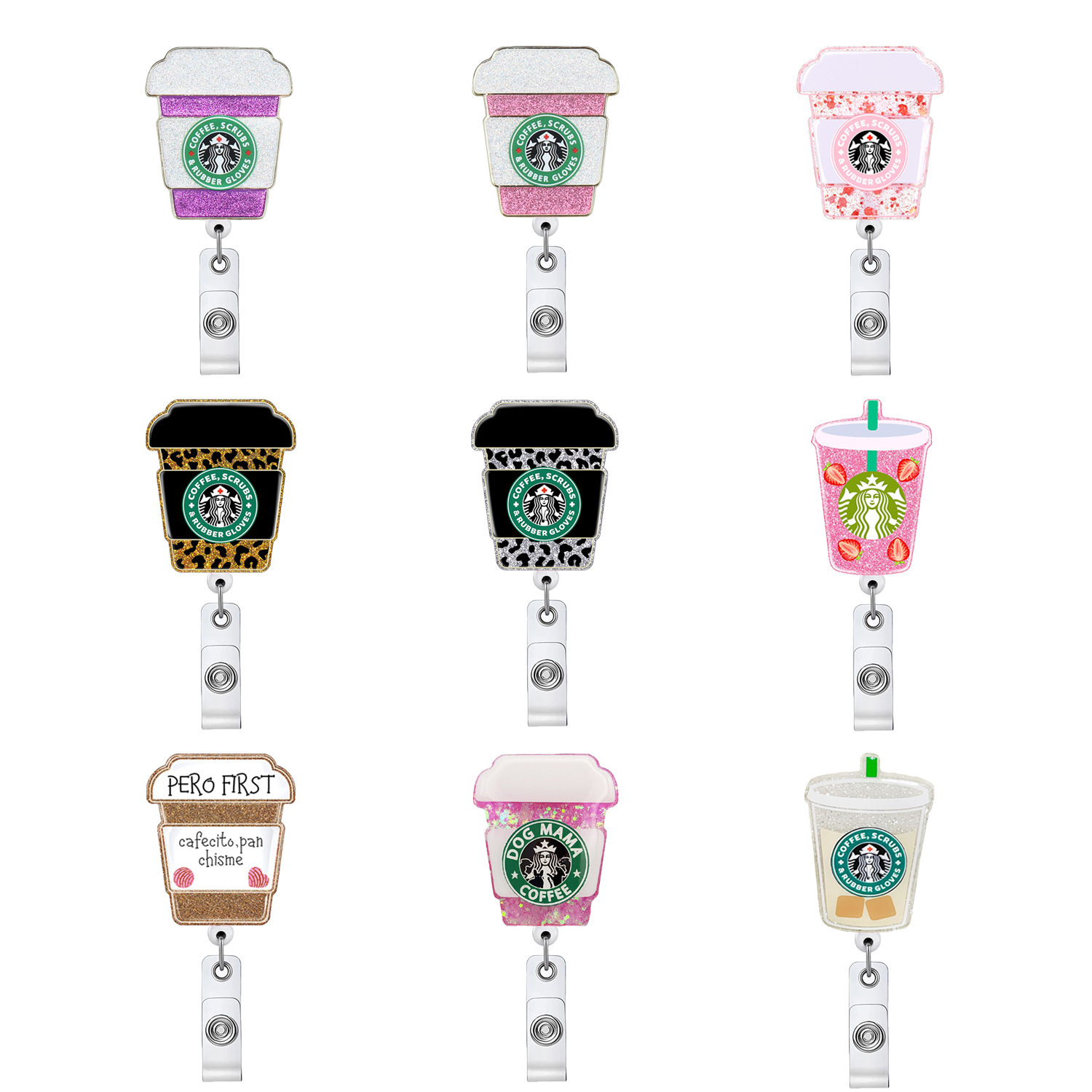 Amazon cross-border hot new acrylic Mickey series retractable plastic easy-pull easy-pull buckle telescopic buckle
