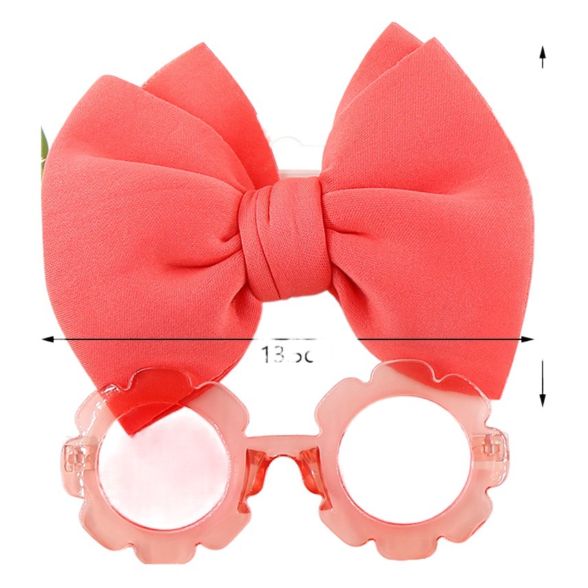 Children's Sunglasses Headband Combination Set Fashionable Cartoon Baby Toy Sunshade Glasses Space Cotton Solid Color Headband