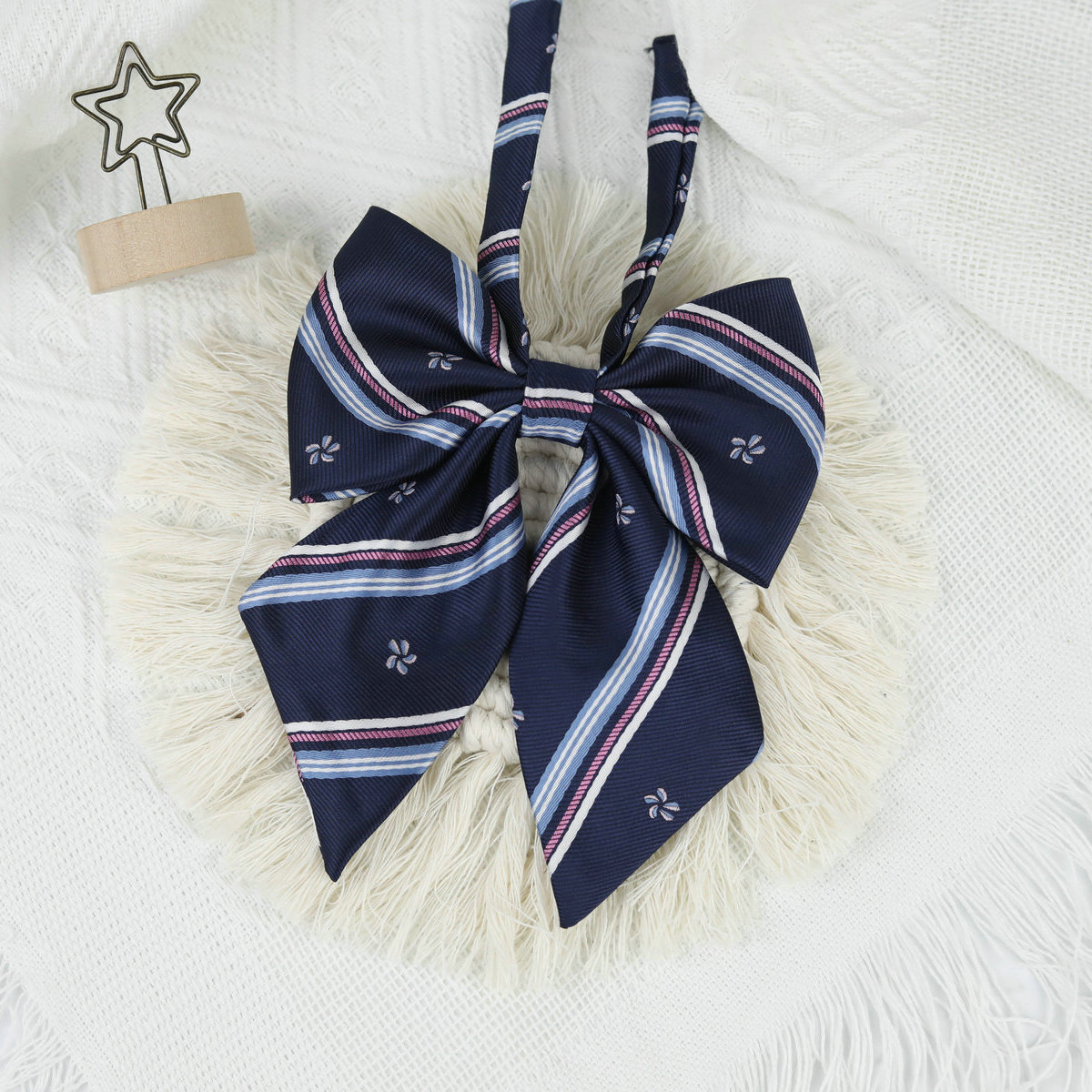Picture of Jk Japanese Style Uniform Leather-band Free Tie Men's Bow Tie Women's All-match School Style Daily Striped Simple School Uniform
