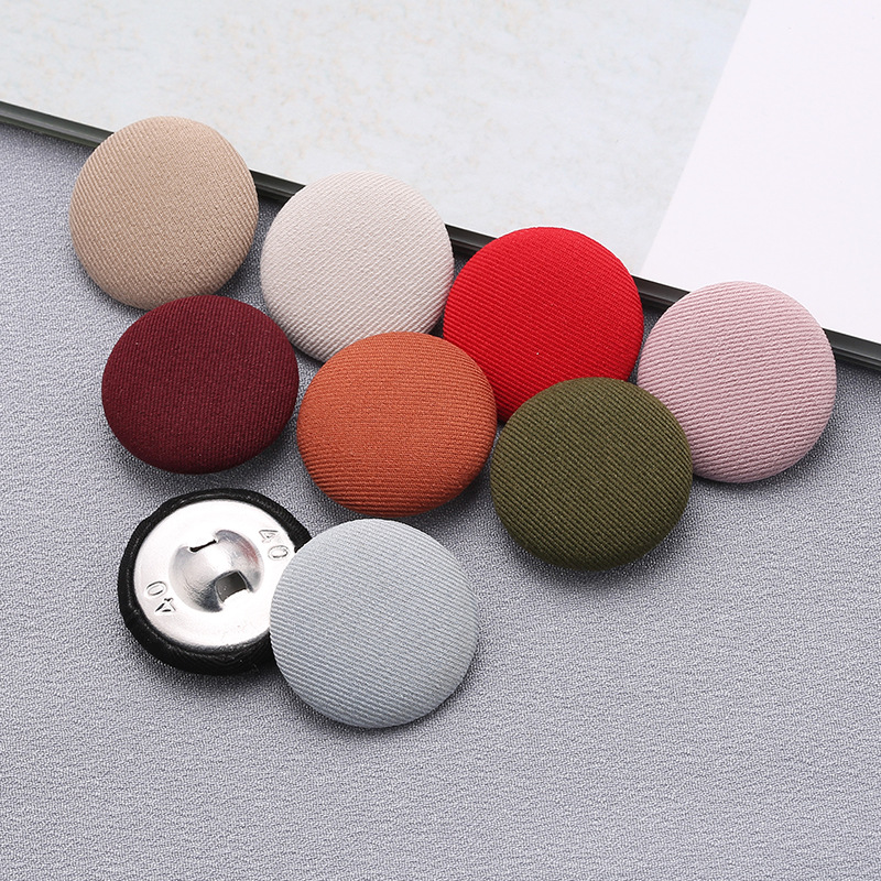 Picture of Colorful Round Cloth-Covered Buttons Woolen Outwear Outwear Cloth-Covered Buttons Shirt Shirt Buttons Windbreaker Cloth-Covered Buttons