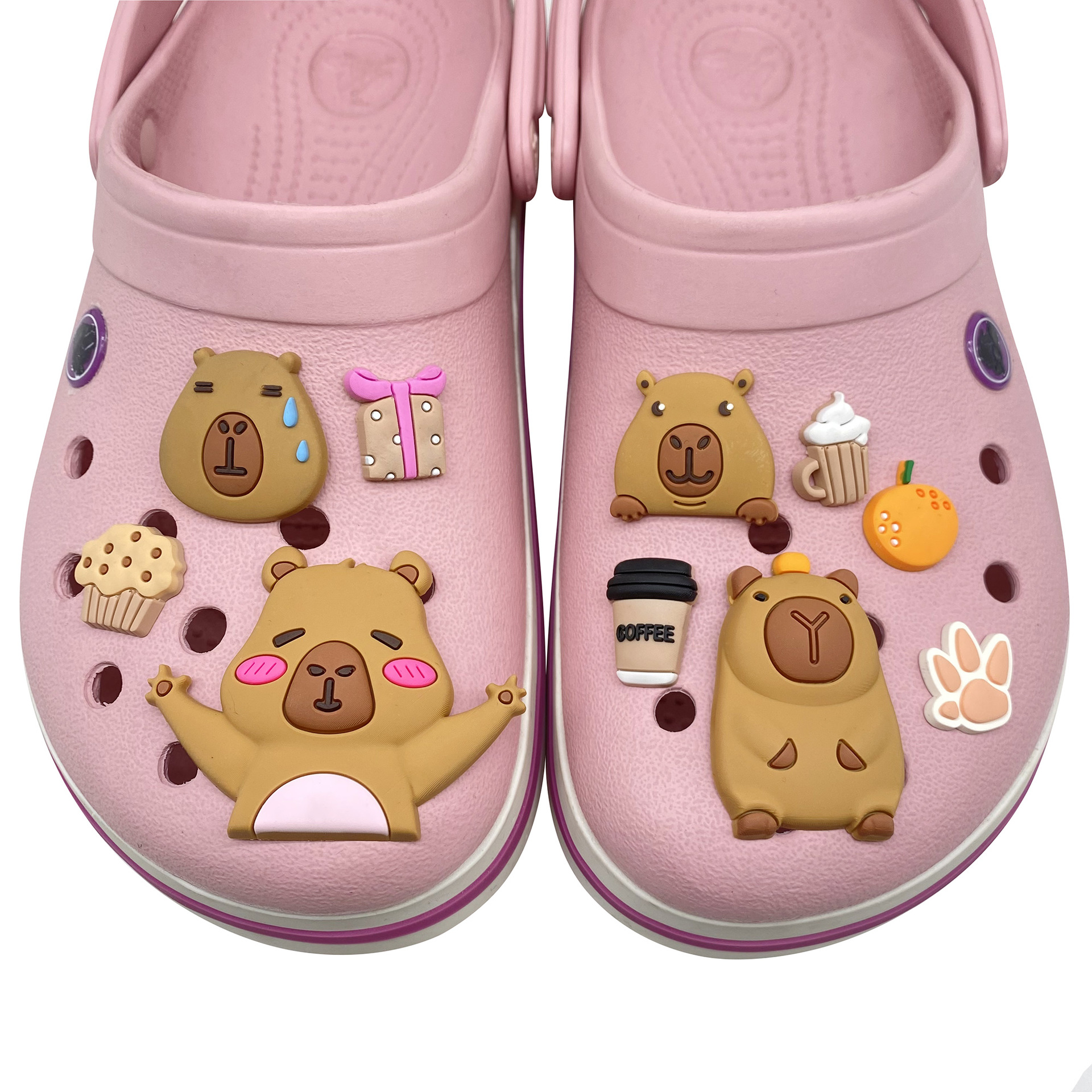 Set of Large Cute Capybara Capybara Clogs Shoes Flower Accessories Clogs DIY Accessories