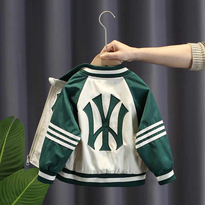Picture of 2637 Children's Clothing Boys Tops Spring and Autumn 2025 New Korean Style Little Boy Tops Top Baby Baseball Uniform