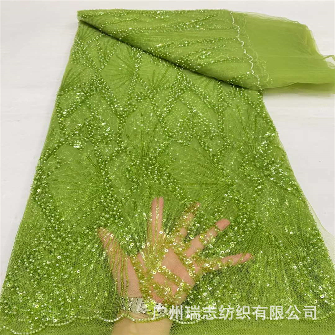 Picture of Middle East Transparent Sequin Beads Mesh Fabric Fairy Dress Wedding Dress National Costume Lace Dress Lace