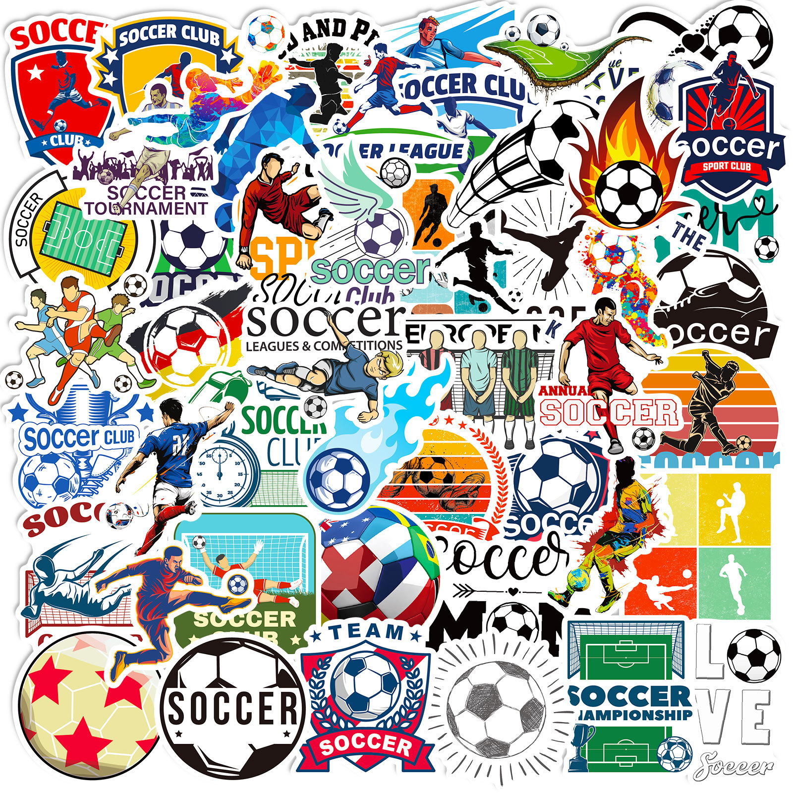 50 cross-border temu new green football stickers american children soccer sticker football stickers